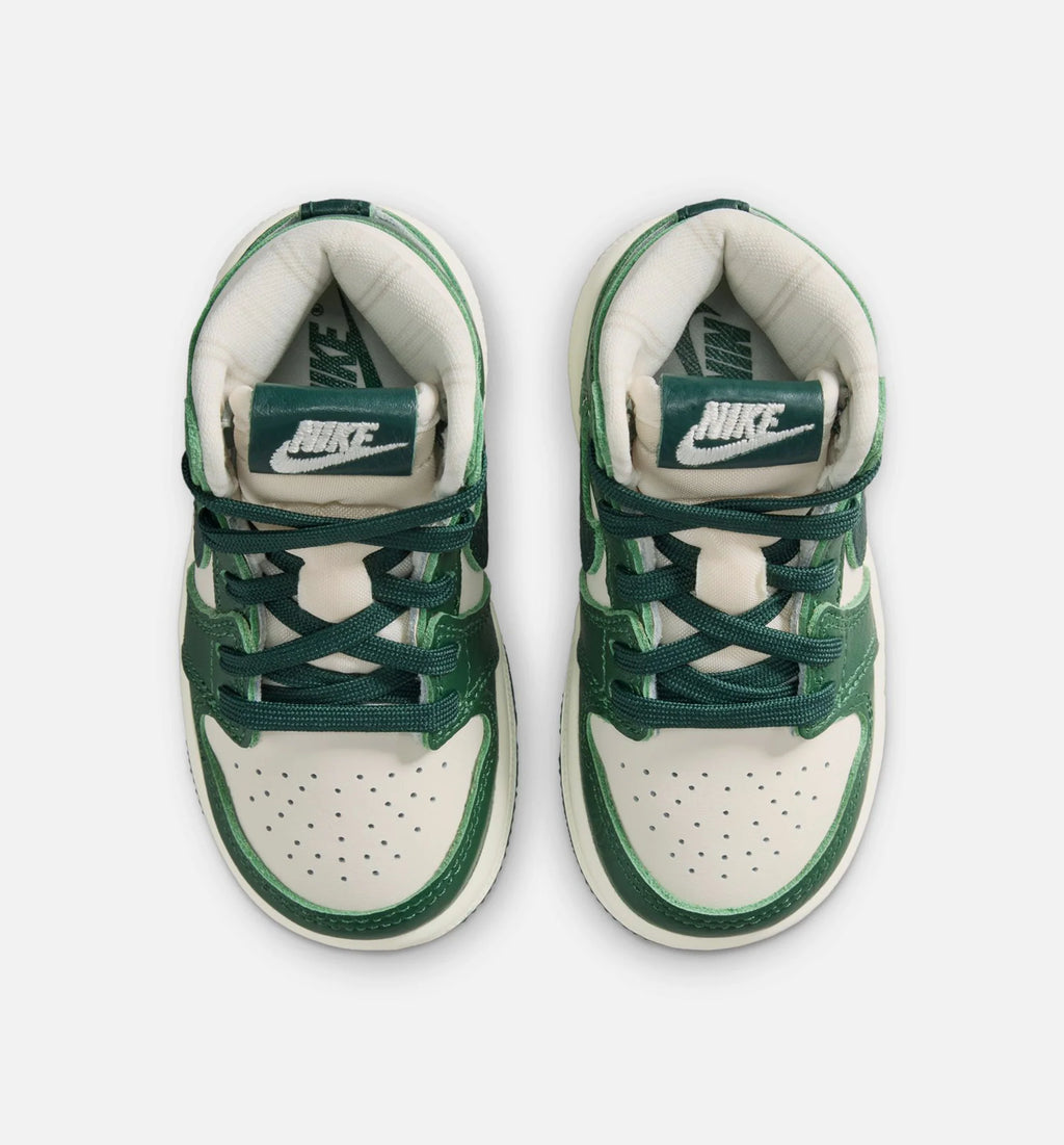 Air Jordan 1 Retro High OG Pro Green Infant Toddler Lifestyle Shoe Pale Ivory Pro Green Fir Coconut Milk Free Shipping
