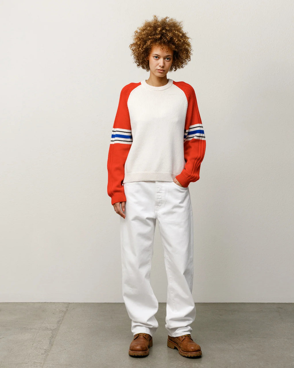 STRIPE RAGLAN CREW