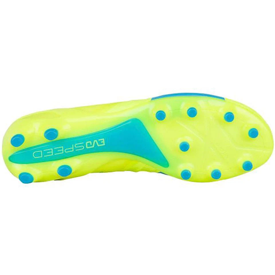 PUMA Evospeed 14 FG Firm Ground Cleats Safety Yellow Blue