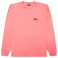 Basic Stussy Pigment Dyed L S Tee Coral