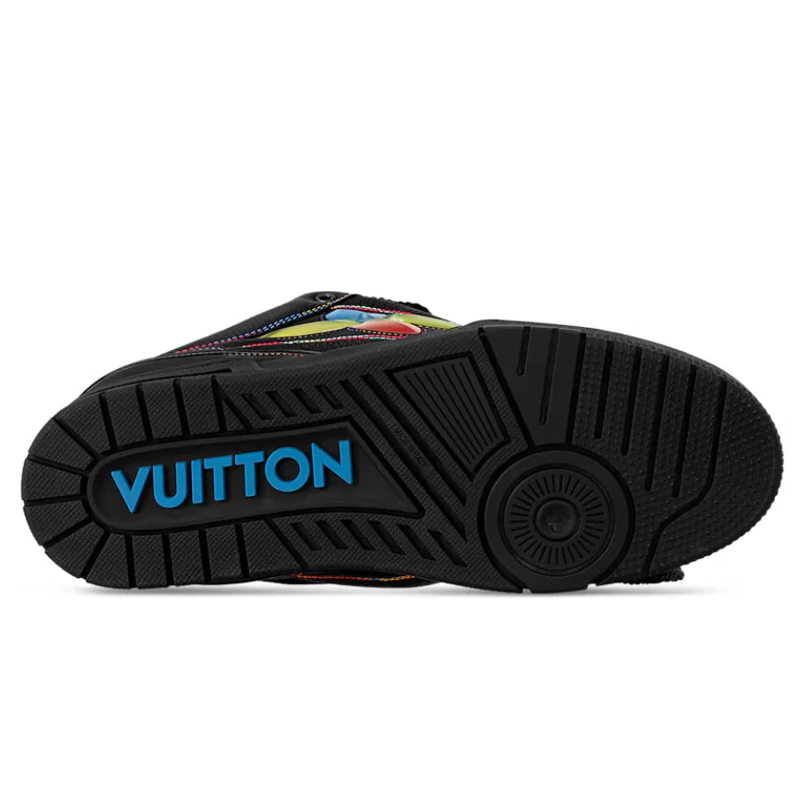Louis Vuitton LV Skate Sneaker Black Rainbow Monogram Flower