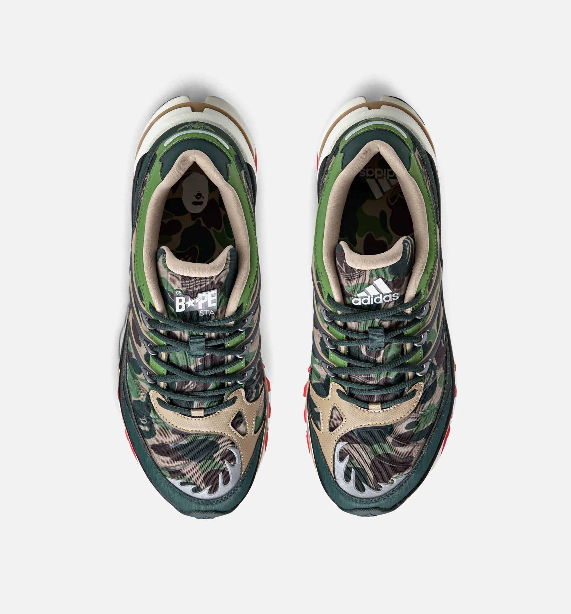 Bape x Adidas Adistar Hrmy Green Camo Mens Lifestyle Shoe Hemp Iron Metallic Off White