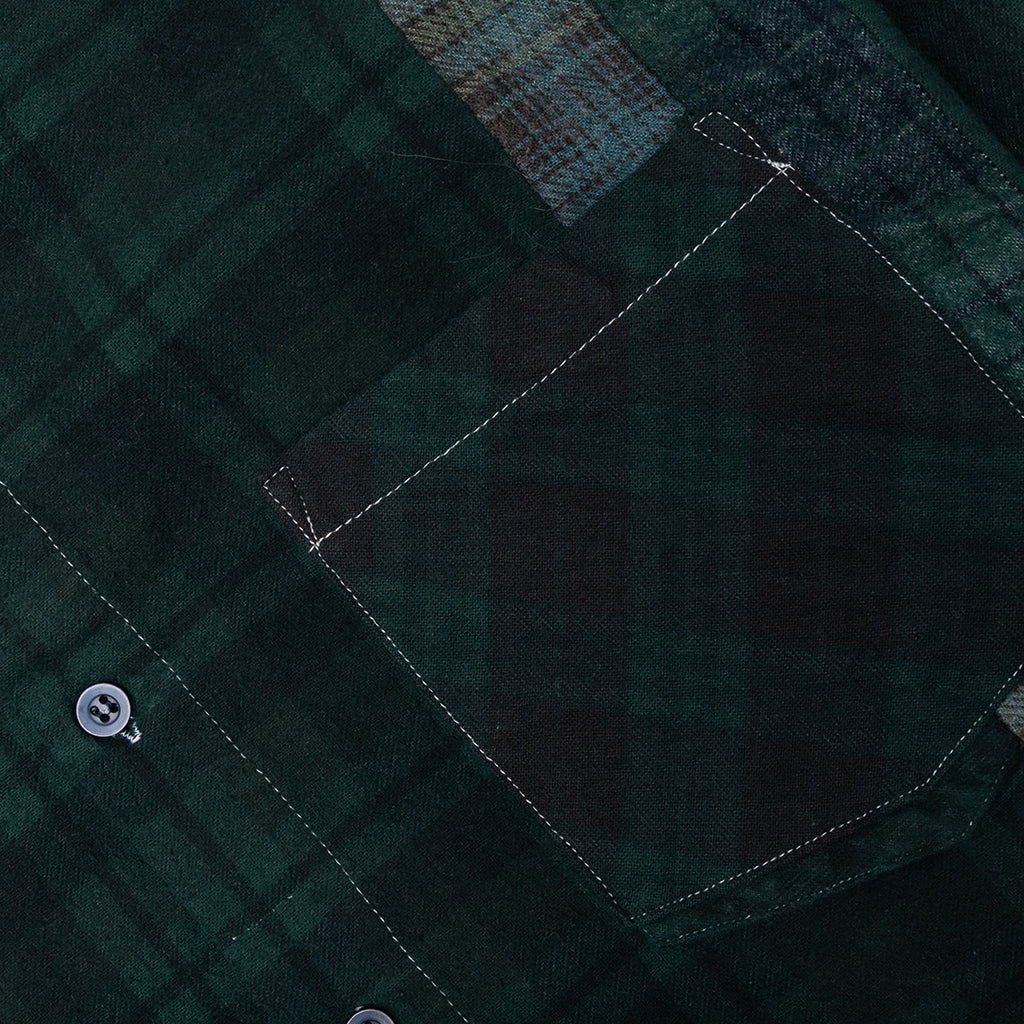 Over Dye 7 Cuts Wide Shirt Green