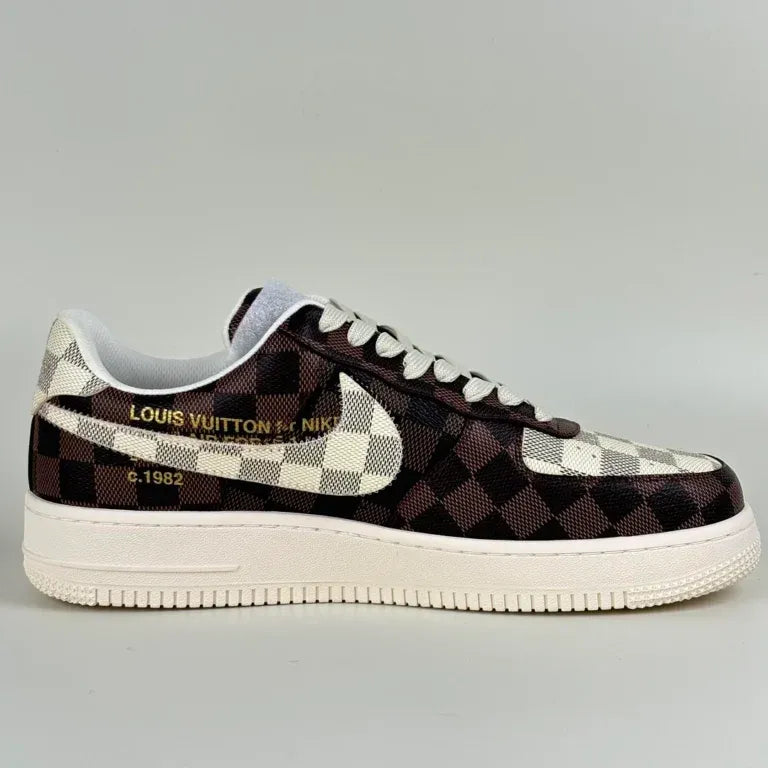 Louis Vuitton x Nike Air Force 1 Damier Brown White