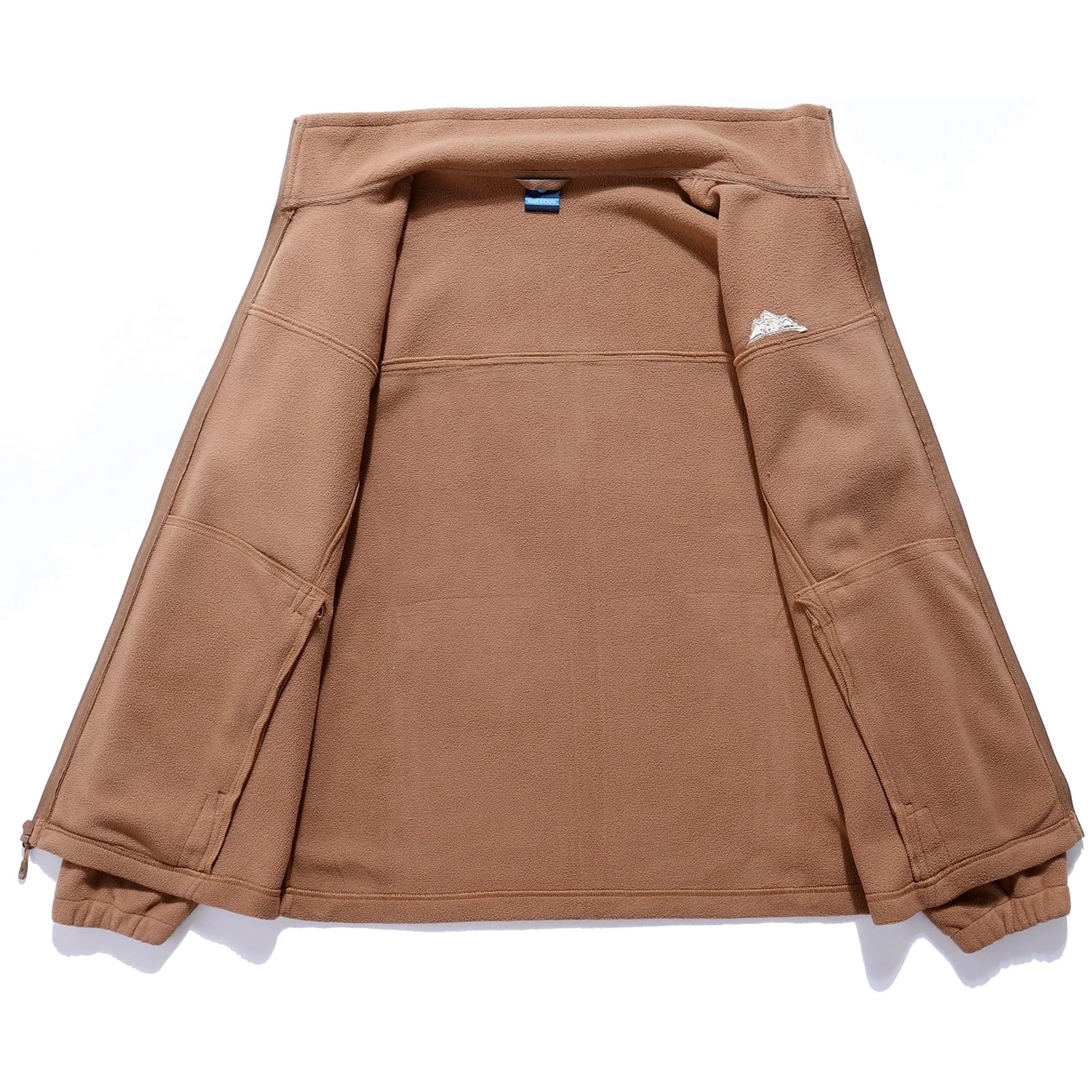 Mens Fleece Full Zip Brown Jacket