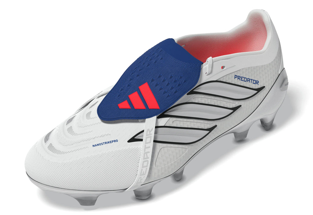 adidas Predator Pro Fold Over Tongue FG Firm Ground Mens Soccer Cleats White Zero Metallic Blue