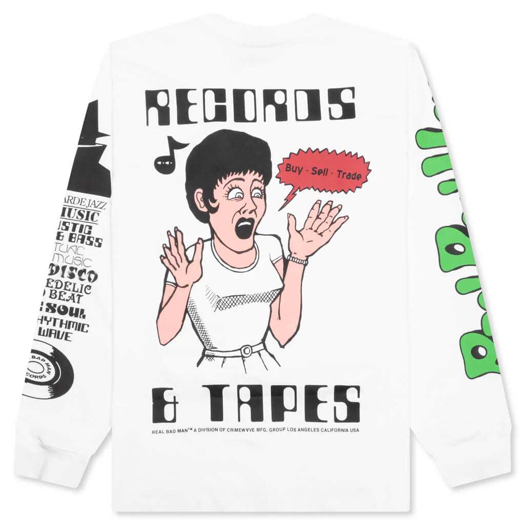 Records And Tapes L S Tee White