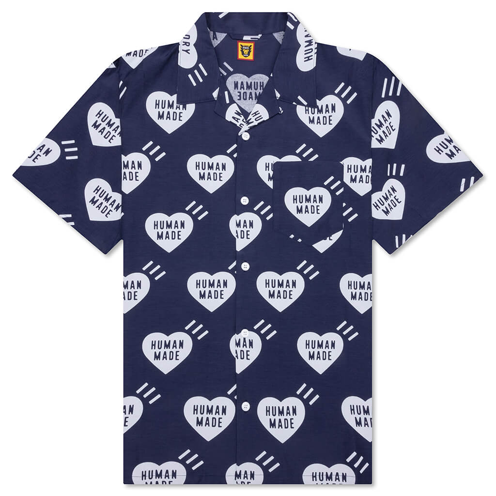 Heart Aloha Shirt Navy