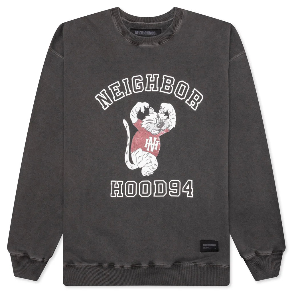 Pigment Dyed Sweat Shirt L S Black