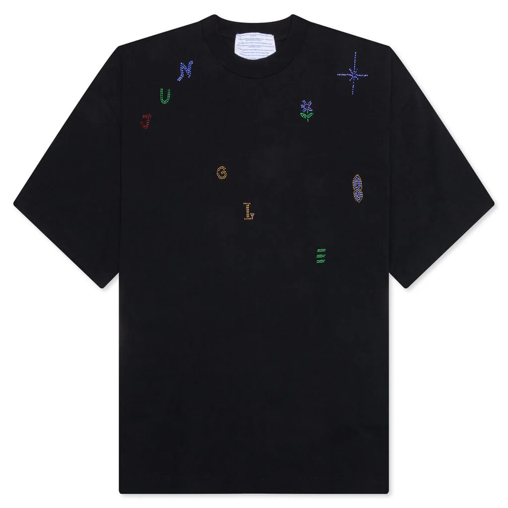 Beaded Lettering Tee Black