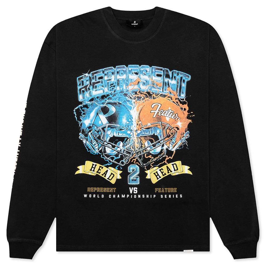 Feature x Represent Head 2 Head L S T Shirt Stained Black