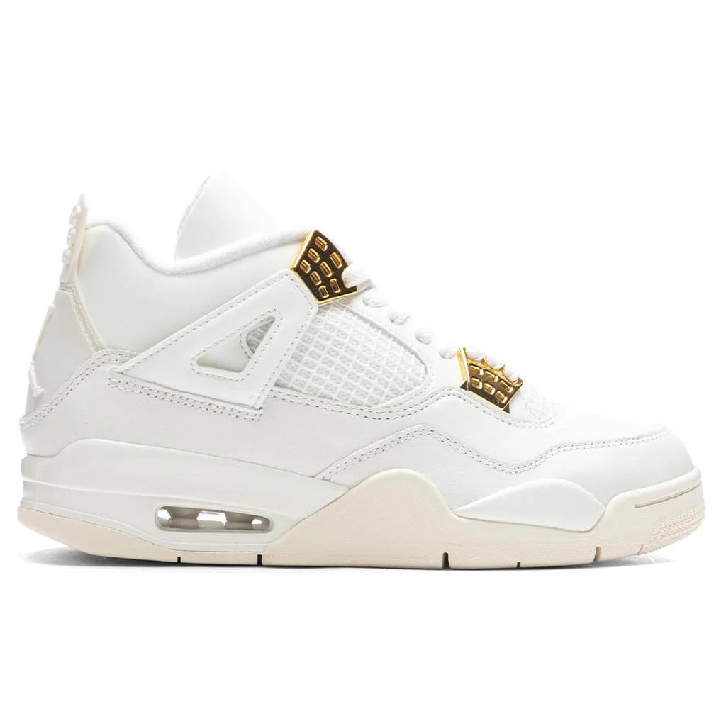 Womens Air Jordan 4 Retro Metallic Gold Sail Metallic Gold Black