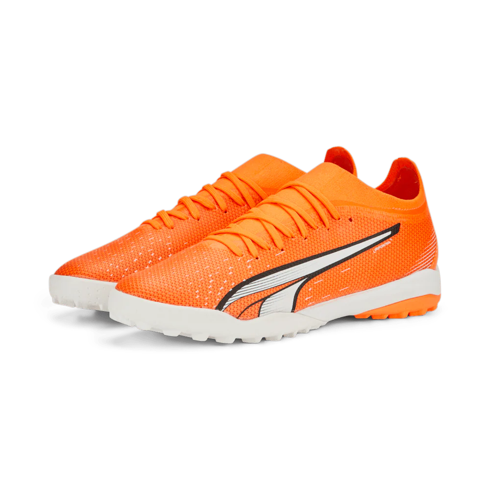 PUMA Ultra Match TT Turf Soccer Cleats Orange White