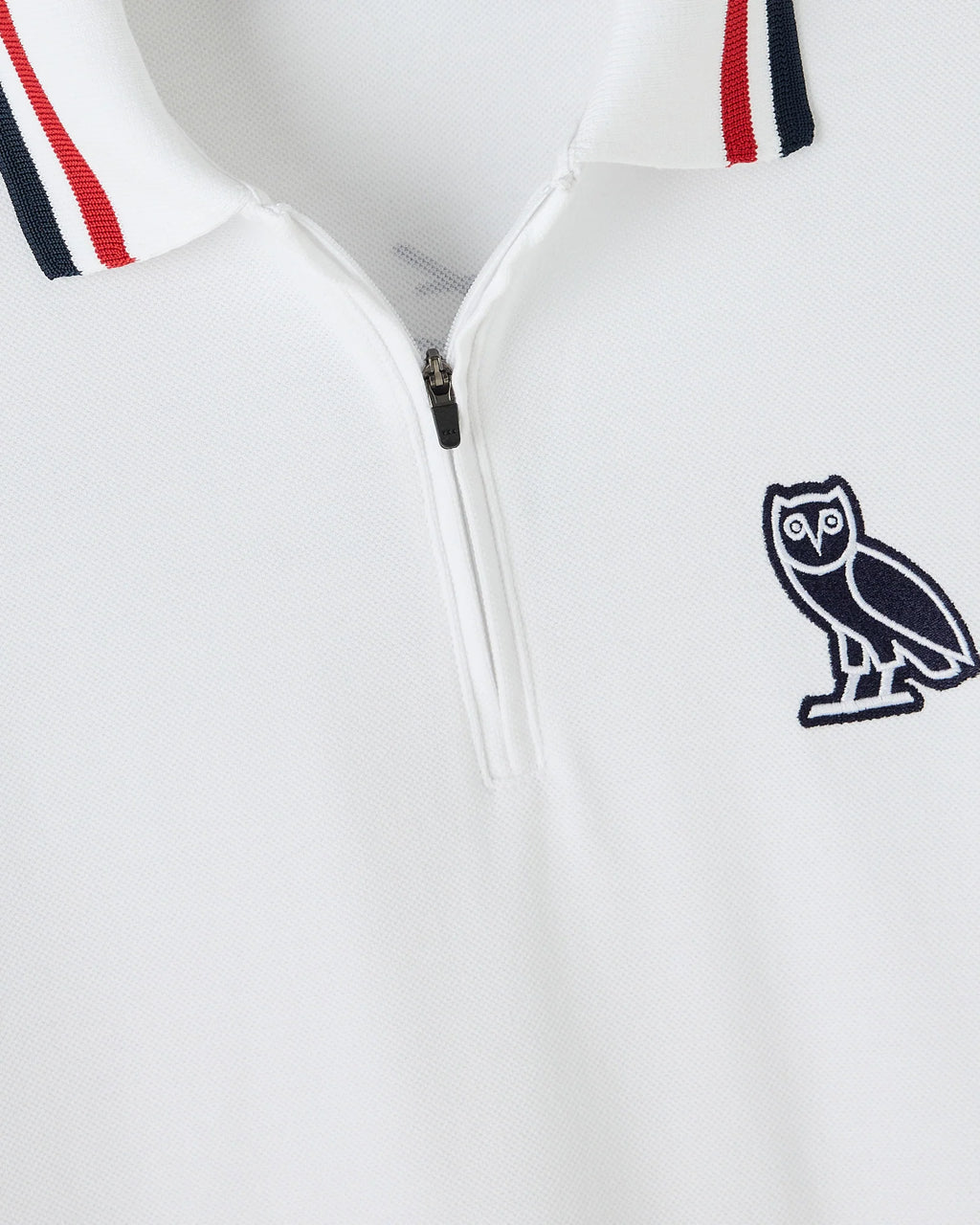 Quarter Zip Short Sleeve Polo White