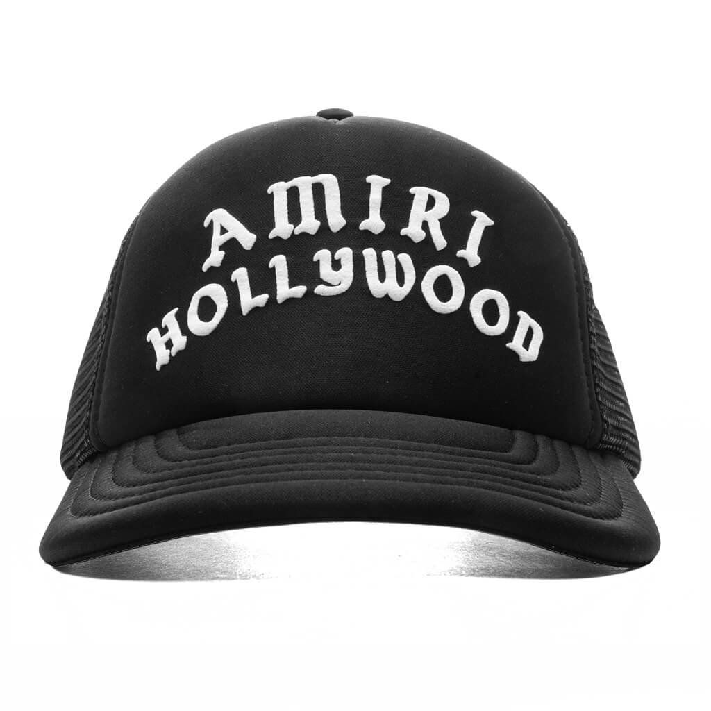Amiri Hollywood Trucker Hat Black Black