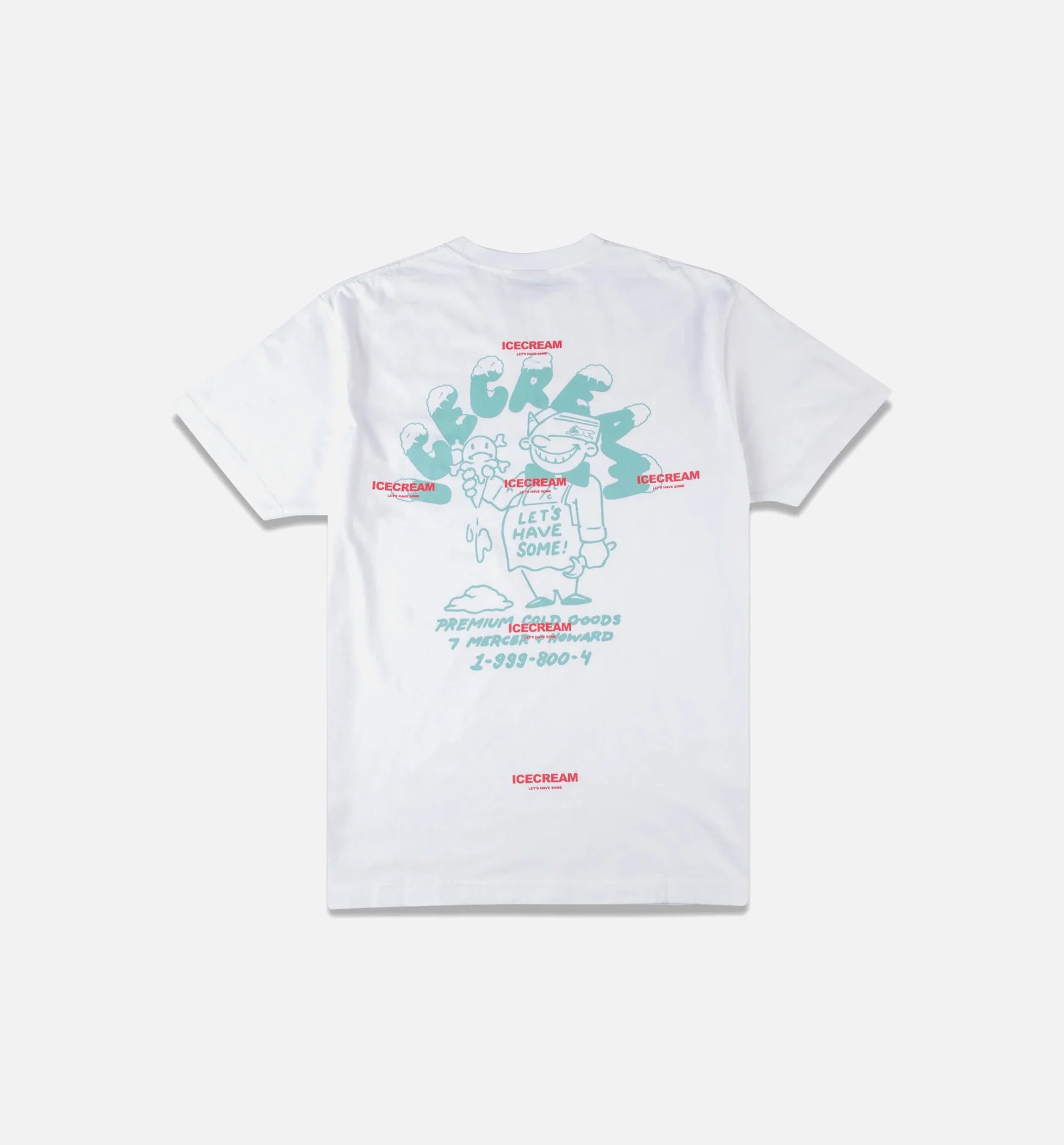 Ice Cream Man Short Sleeve Mens T Shirt White