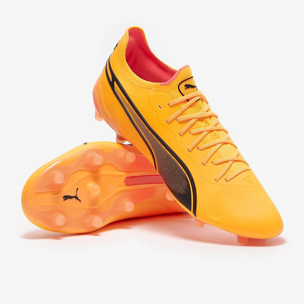 PUMA King Ultimate FG AG Multi Ground Soccer Cleats Sun Stream Puma Black Sunset Glow
