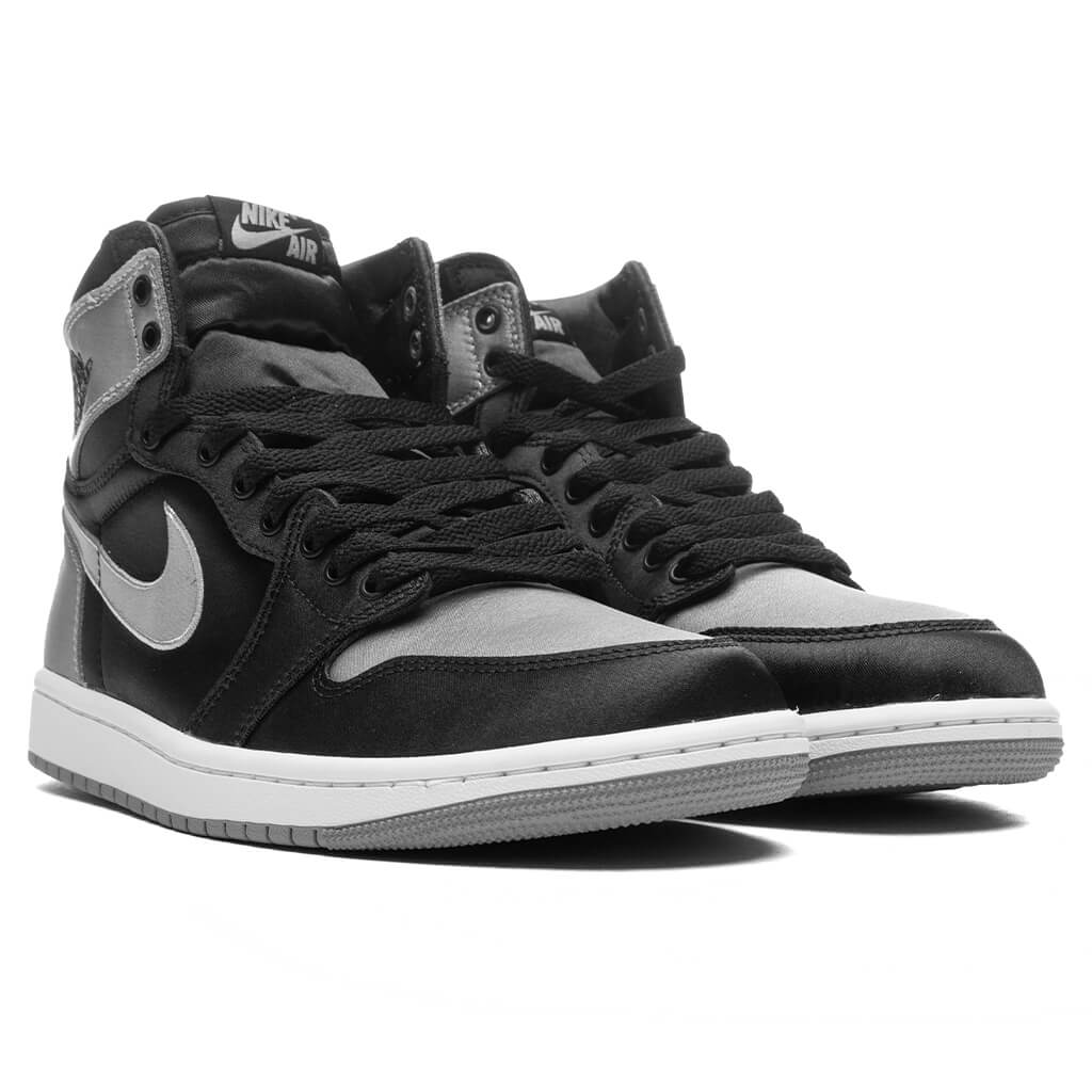 Womens Air Jordan 1 Retro High OG Satin Shadow Black Medium Grey White
