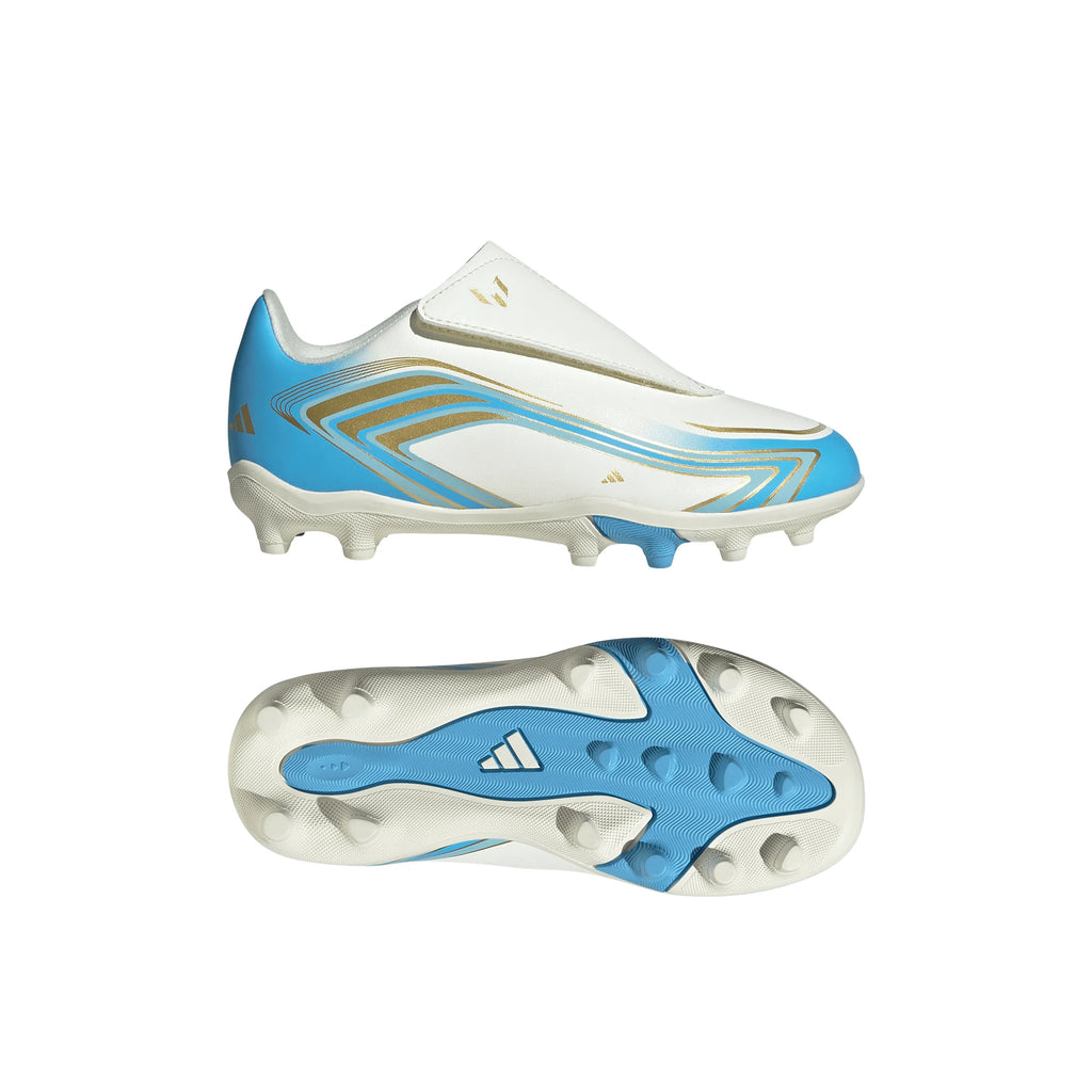 adidas F50 Messi Club Velcro Firm Ground Multi Ground Youth Soccer Cleats Ivory