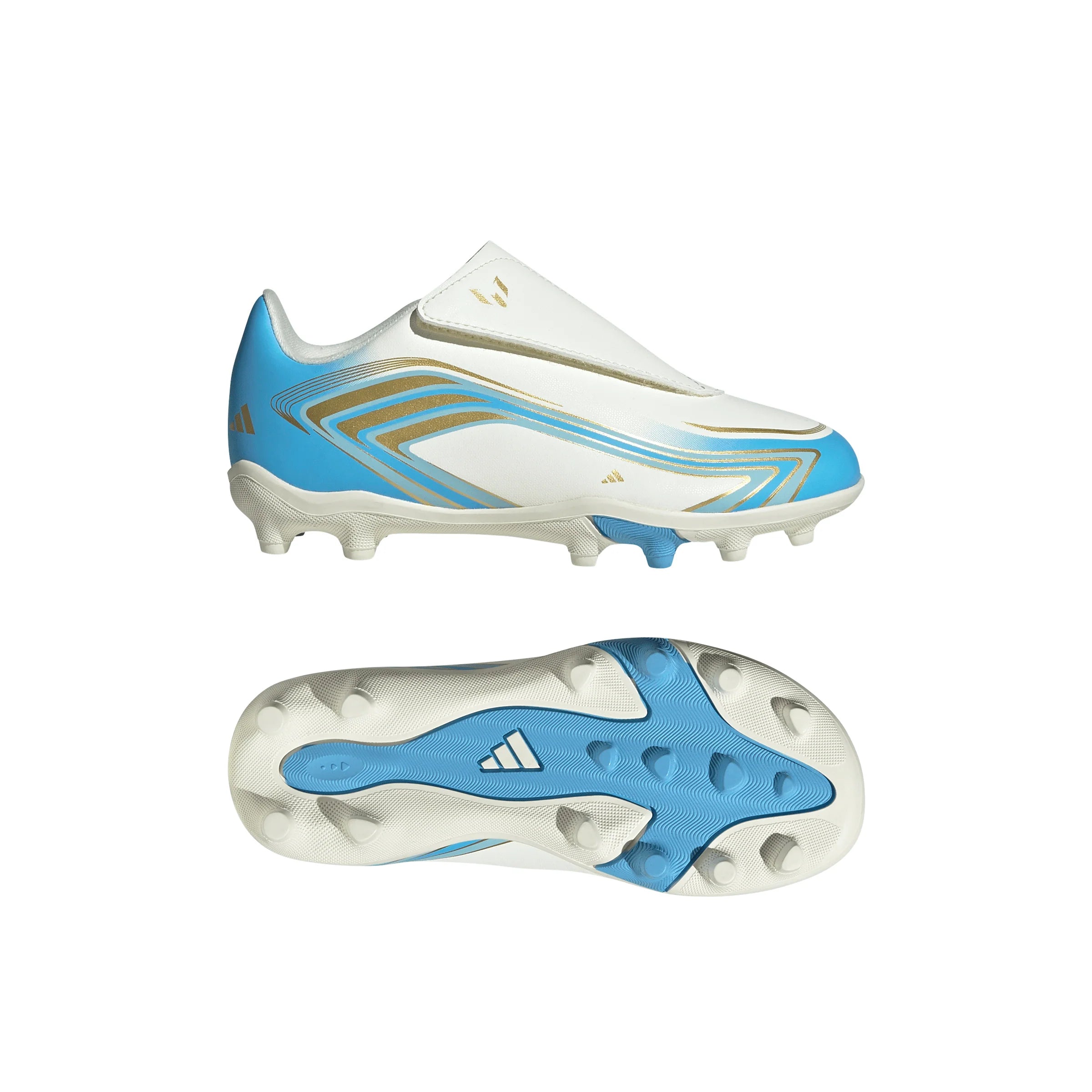 adidas F50 Messi Club Velcro Firm Ground Multi Ground Youth Soccer Cleats Ivory