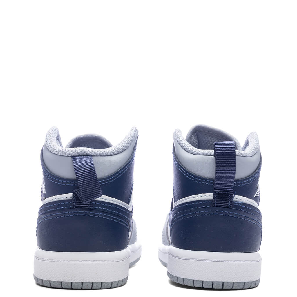 Jordan 1 Mid PS White Midnight Navy Wolf Grey