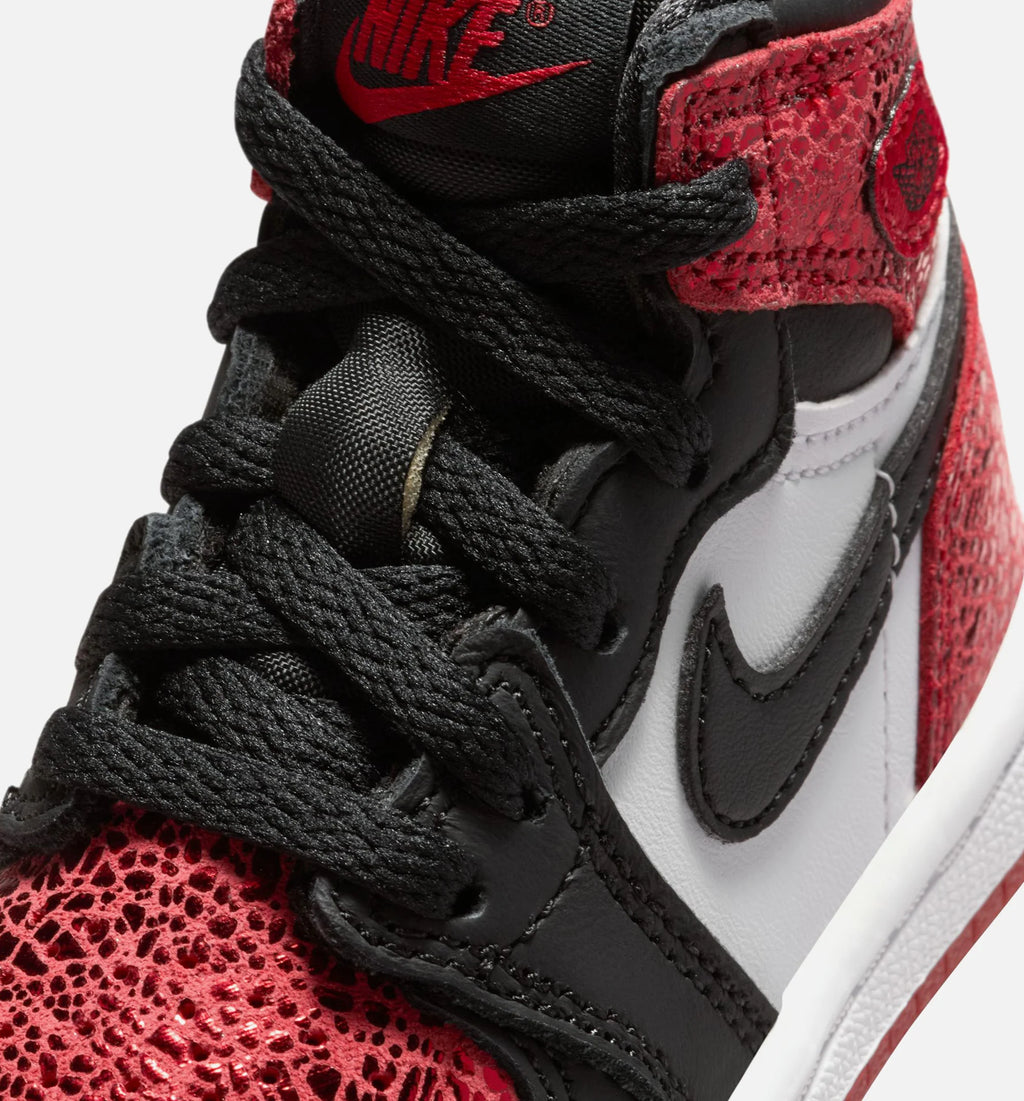 Air Jordan 1 Retro High OG Ruby Infant Toddler Lifestyle Shoe Varsity Red Black White