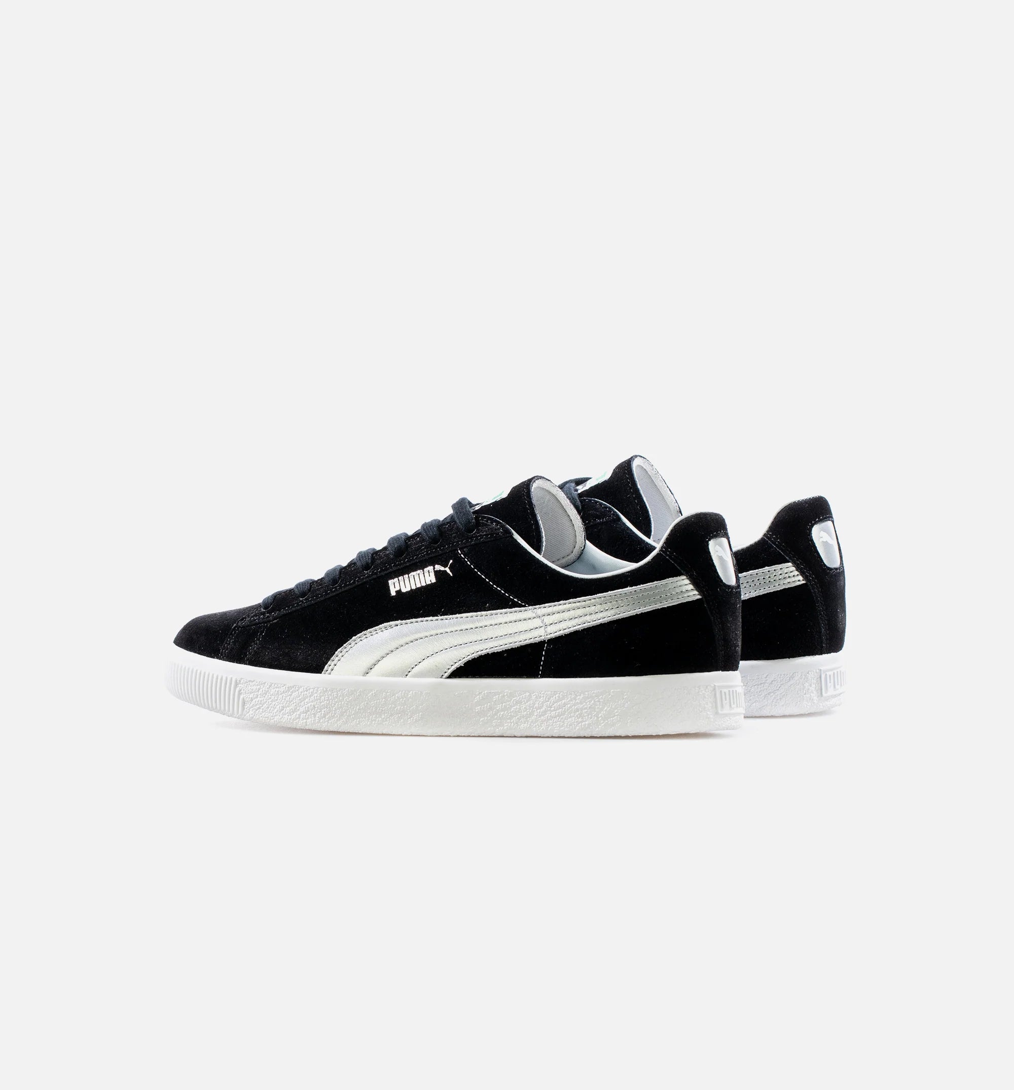 Suede Vintage Made In Japan Black Silver Mens Lifestyle Shoe Black Silver