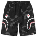 Kids Color Camo Side Shark Beach Shorts Black
