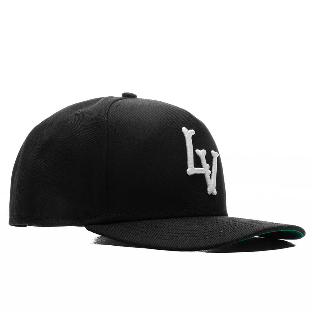 FEATURE x New Era 9FIFTY A Frame Snapback Curve LV Bones Black Twill Green