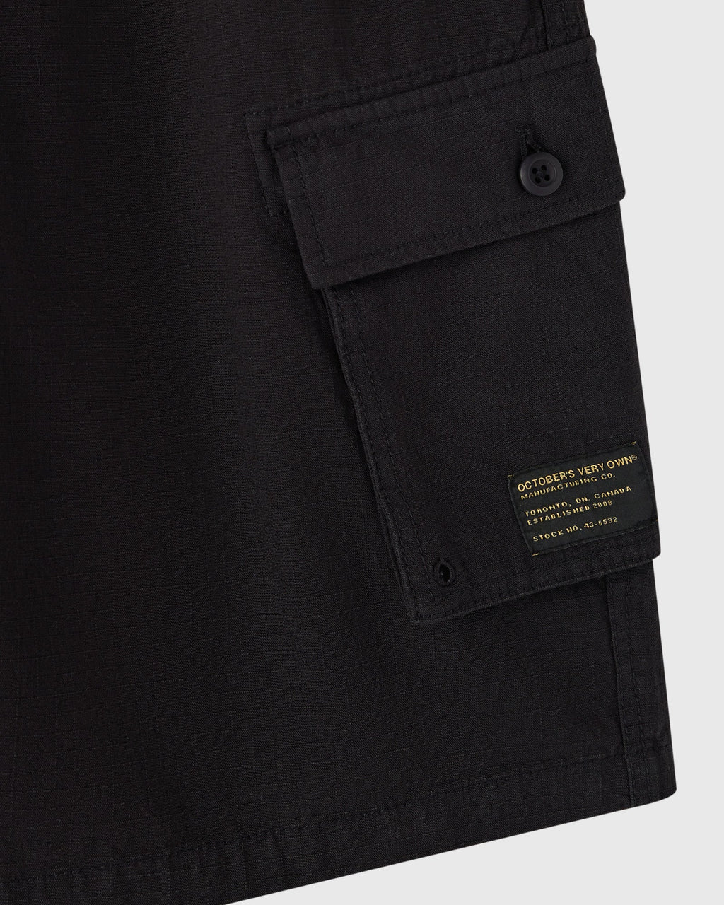 Linen Ripstop Cargo Short Black