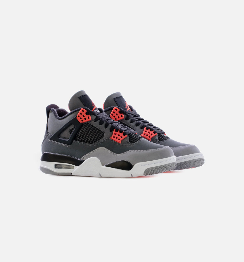 Air Jordan 4 Retro Infrared Mens Lifestyle Shoe Grey Infrared Black Limit One Per Customer