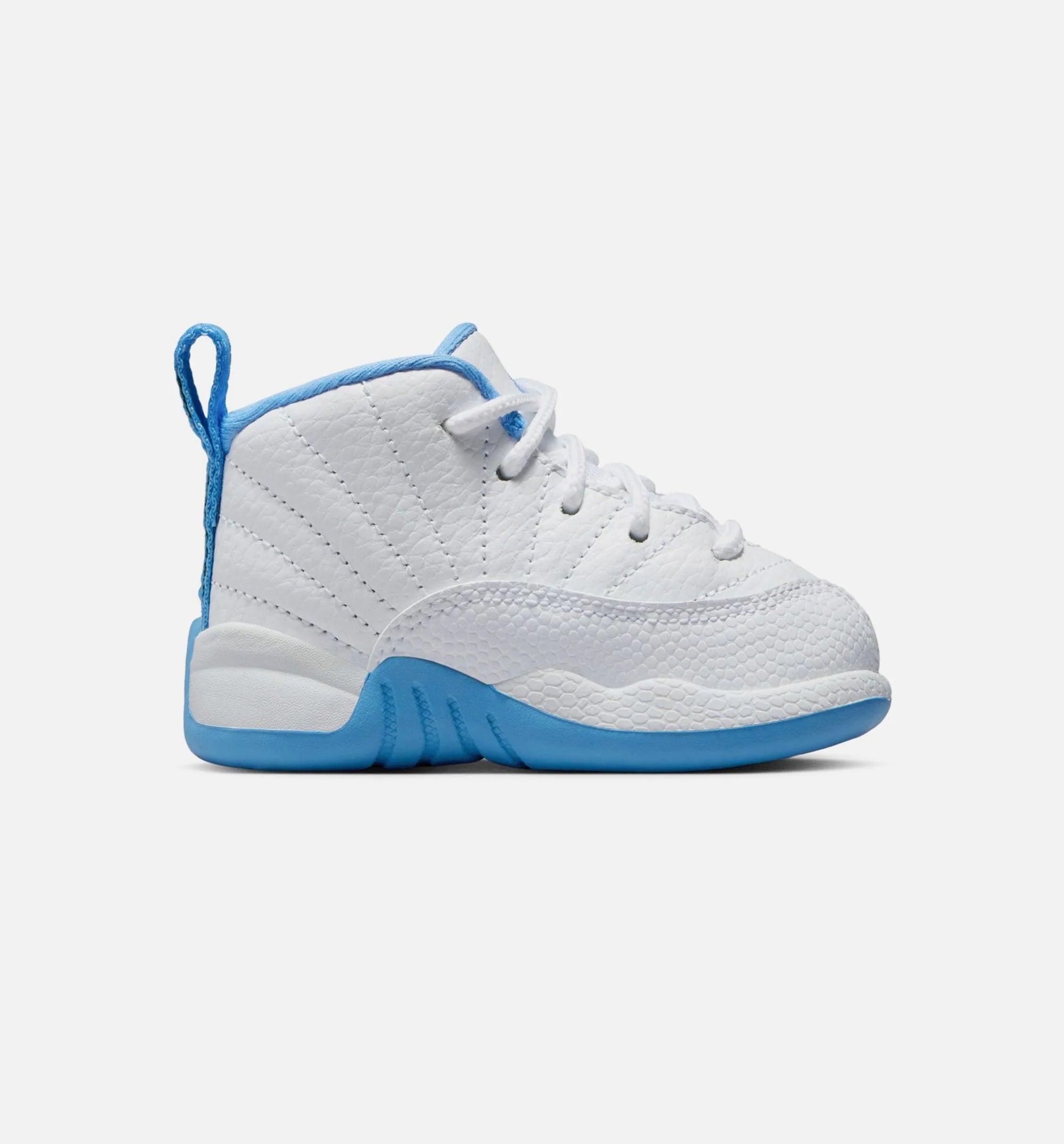 Air Jordan 12 Retro White and University Blue Infant Toddler Lifestyle Shoe White University Blue Metallic Silver