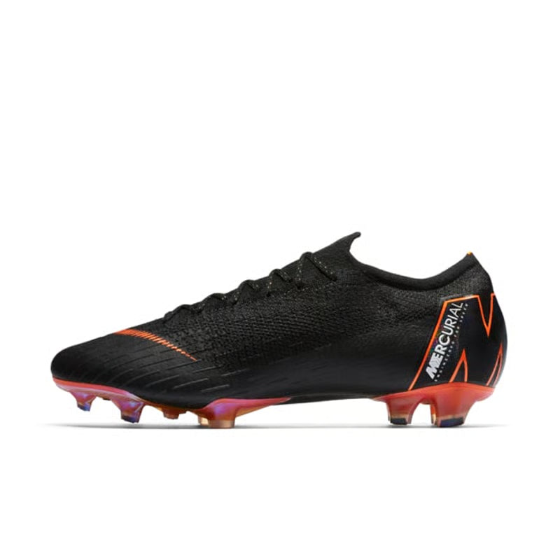 Nike Mercurial Vapor 12 Elite FG Firm Ground Mens Soccer Cleats Black Total Orange