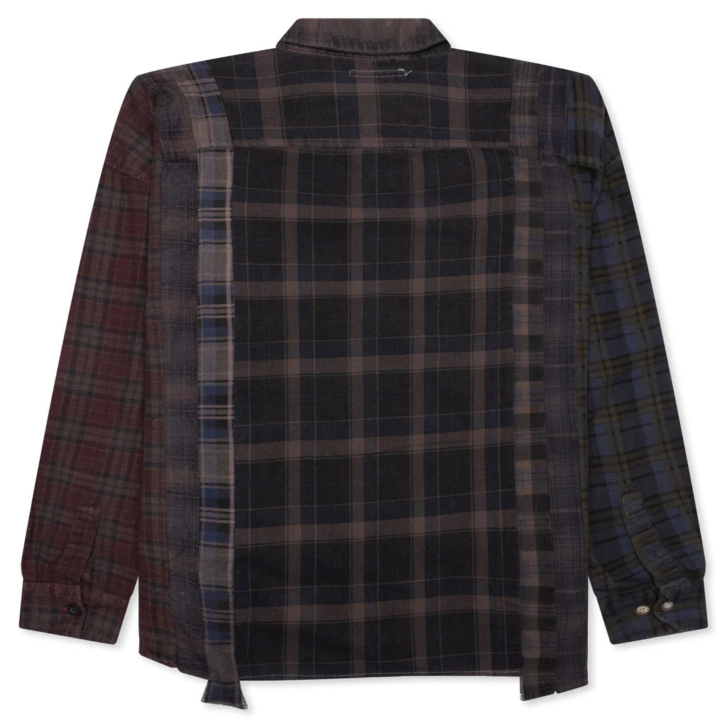 Over Dye 7 Cuts Wide Shirt Brown