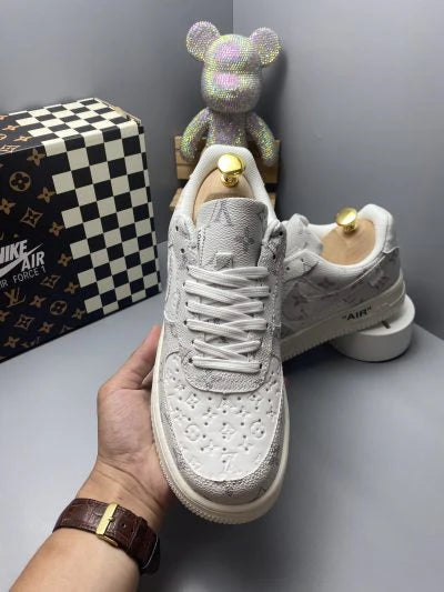Louis Vuitton x Nike Air Force 1 Frost White Luxe Edition Custom