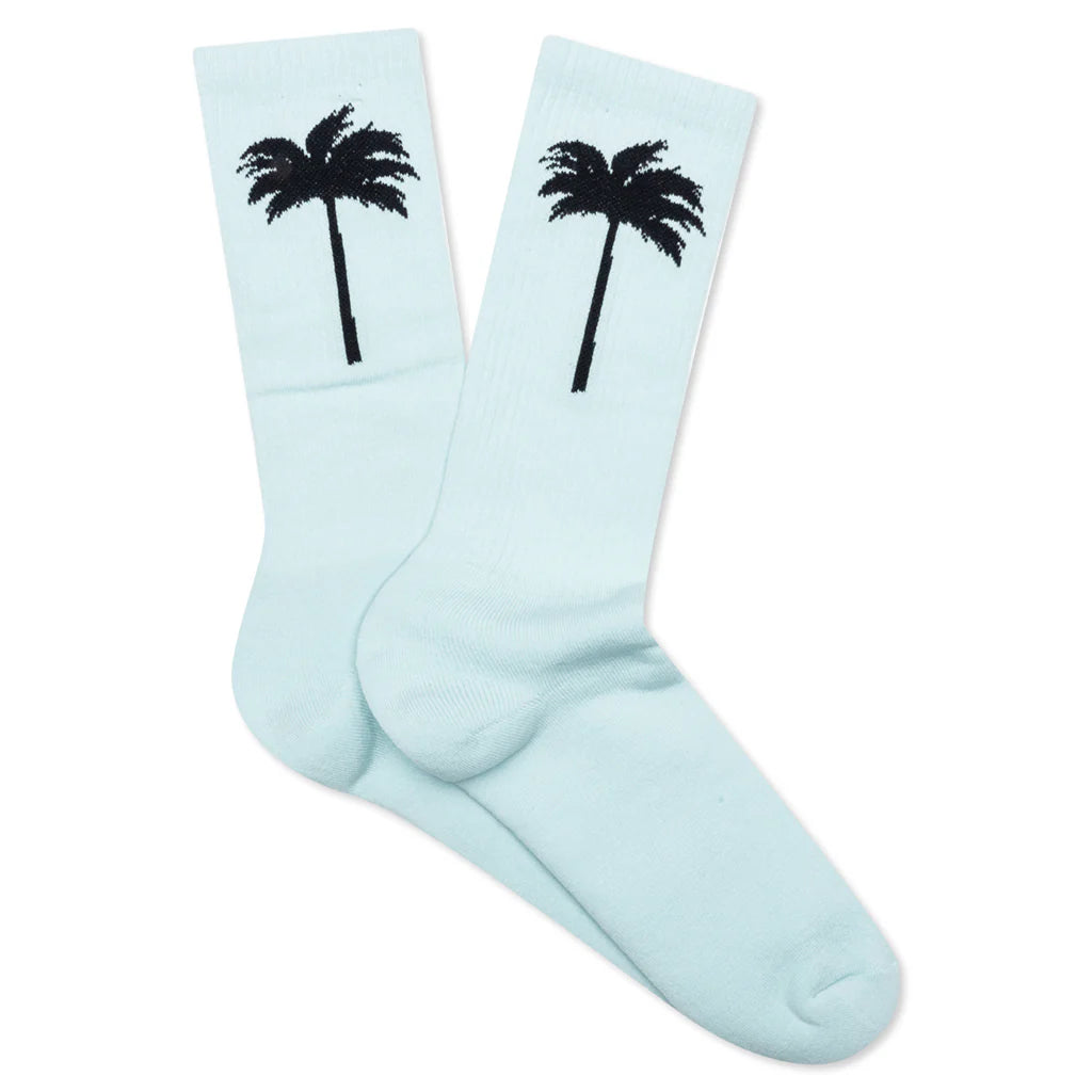 Palm Socks Baby Blue Black