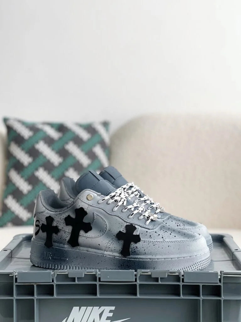 Chrome Hearts x Nike Air Force 1 Grey Black Sneakers