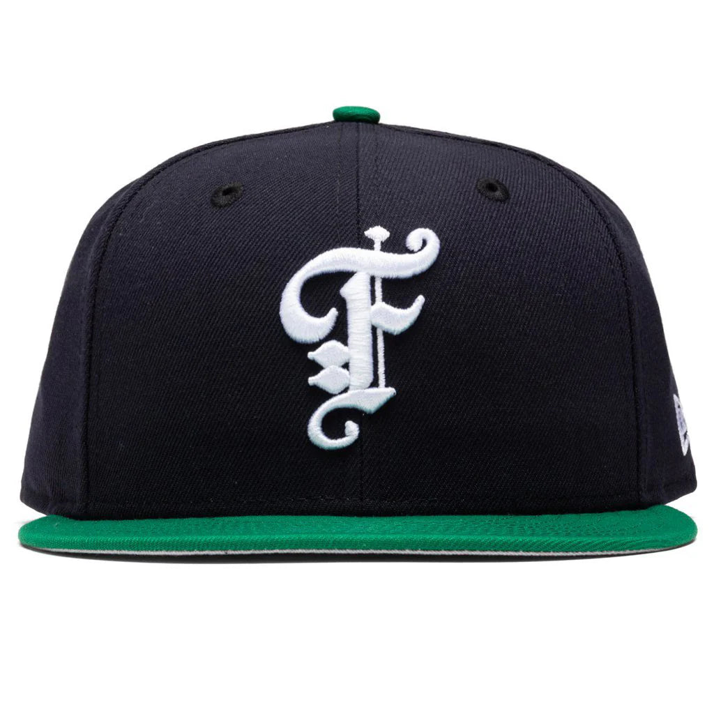 Feature x New Era Old English Fitted Cap Navy Green