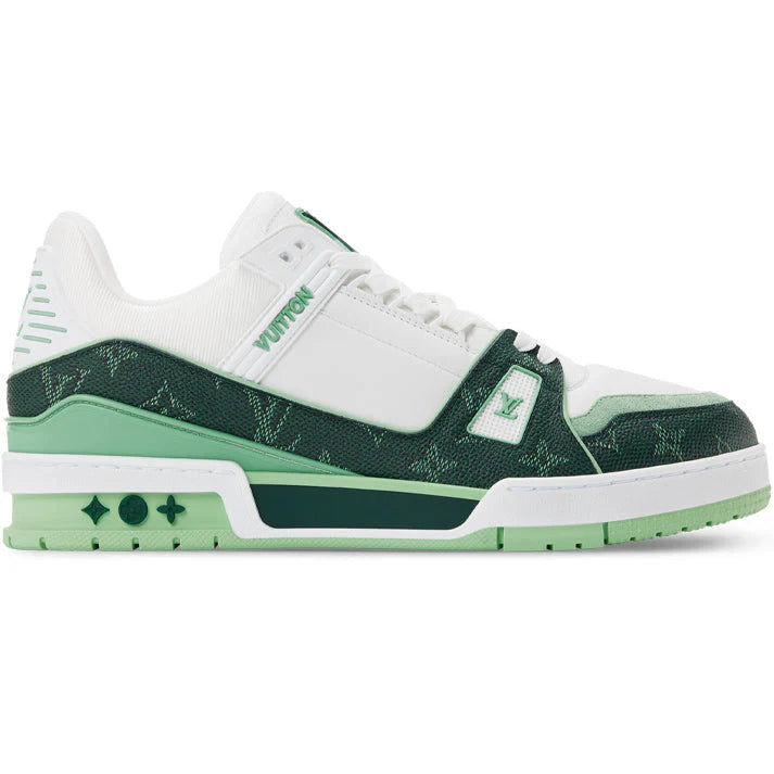 Louis Vuitton LV Trainer Sneaker Denim Monogram green