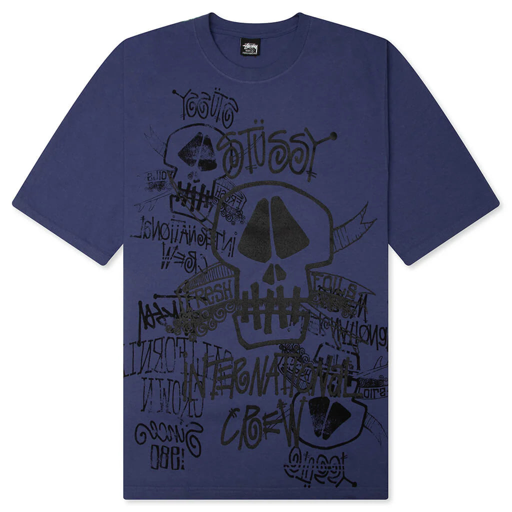 Skulls Pigment Dyed Tee Indigo