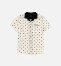 Nice Polka Dot Short Sleeve Rayon Shirt Mens Top Cream