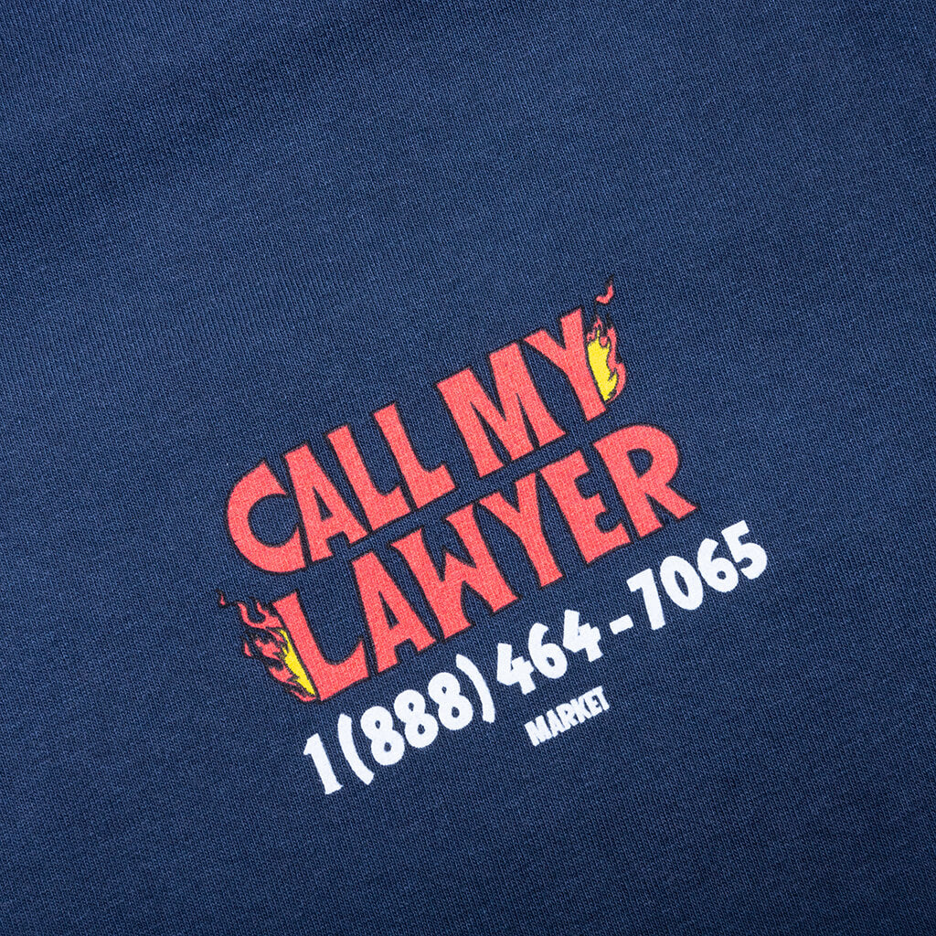 Market x Hot Stuff Call My Lawyer S S T Shirt Washed Blue