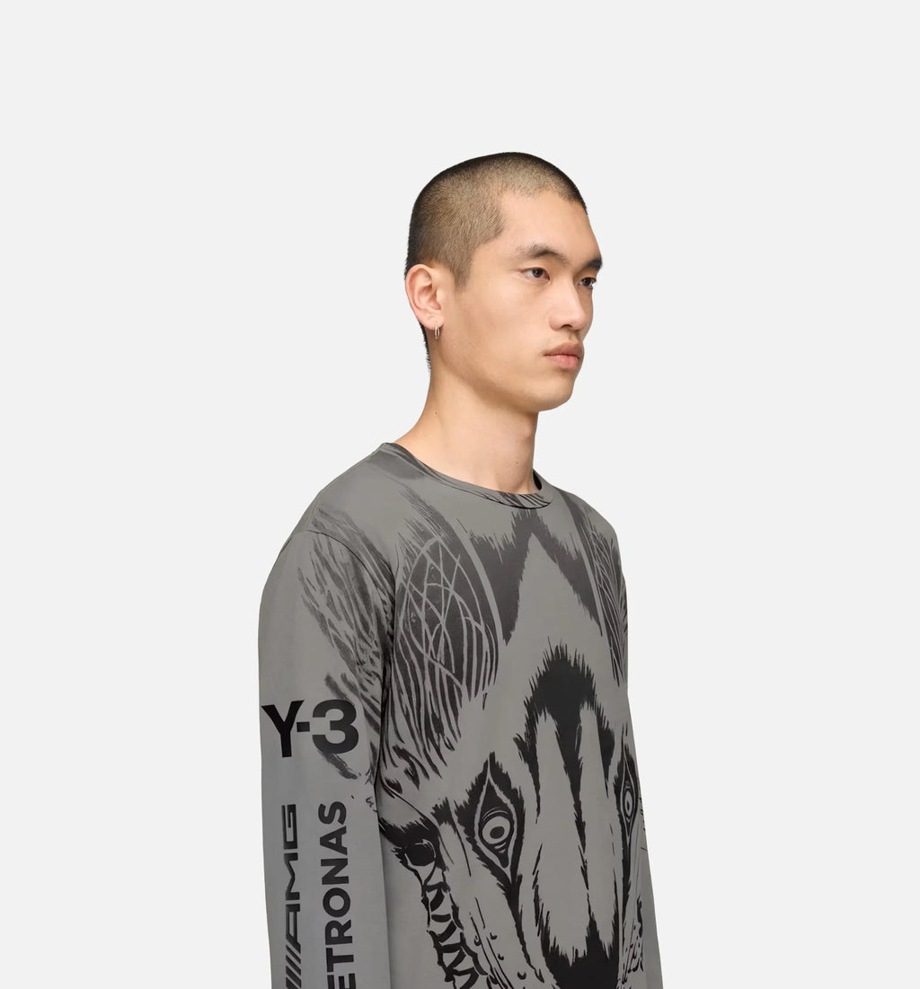 Mercedes Wolf Graphic Mens Long Sleeve Shirt Black