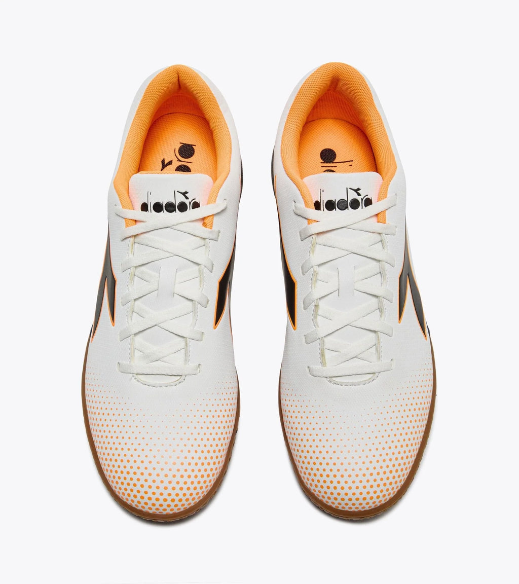 Diadora Pichichi 7 IN Indoor Football Boots White Black Orange Fluo