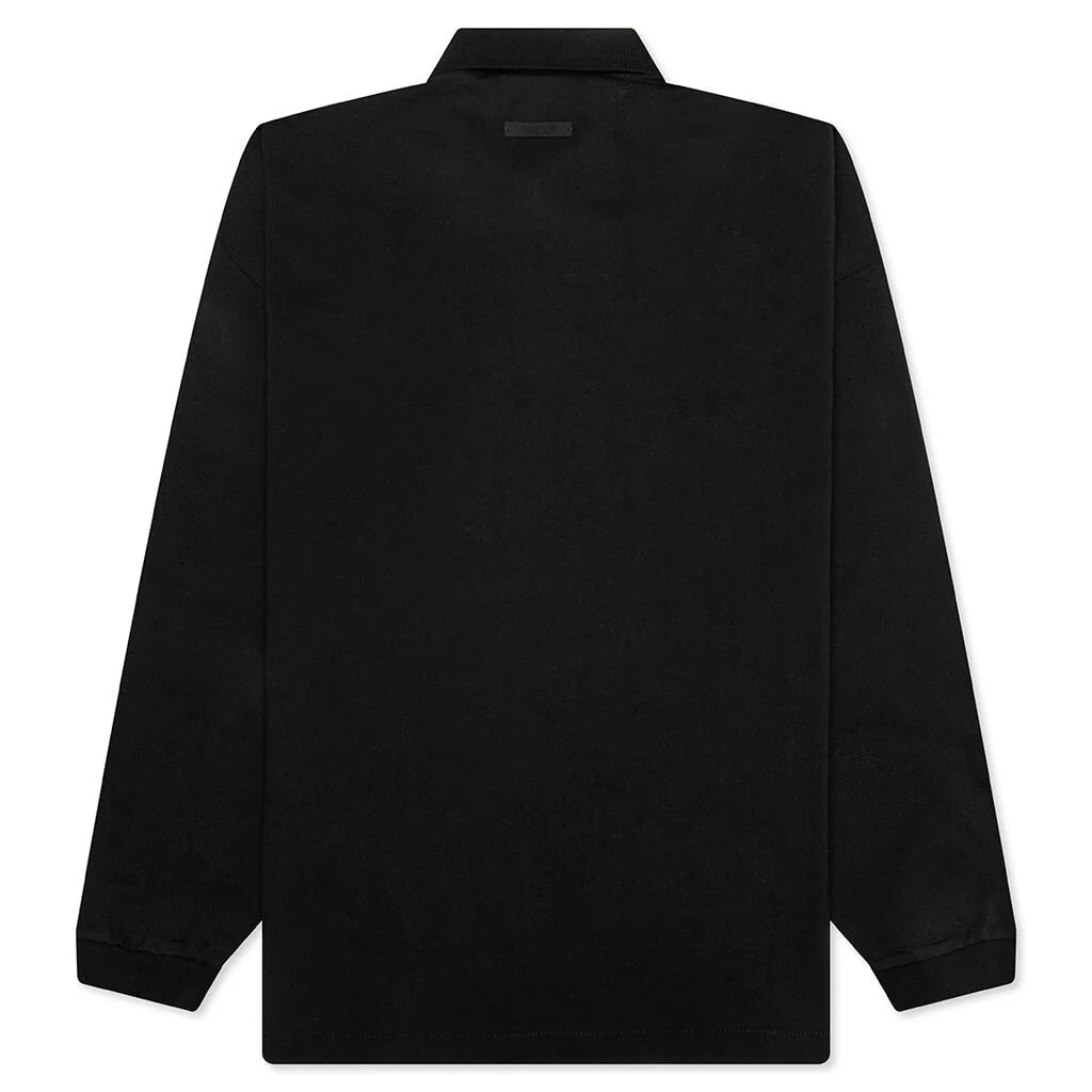 Pique L S Polo Black