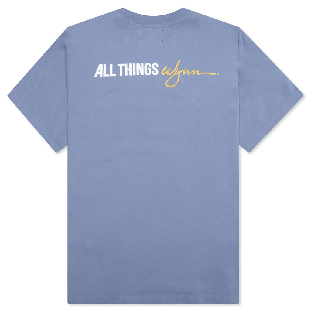 Feature x Wynn Logo Lock Up Tee Blue Granite