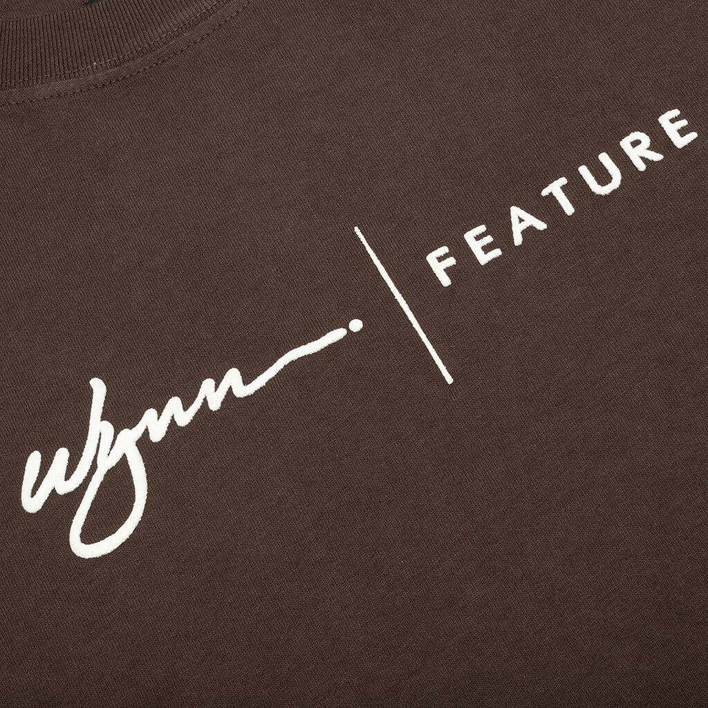 Feature x Wynn Logo Lock Up Tee Bitter Chocolate