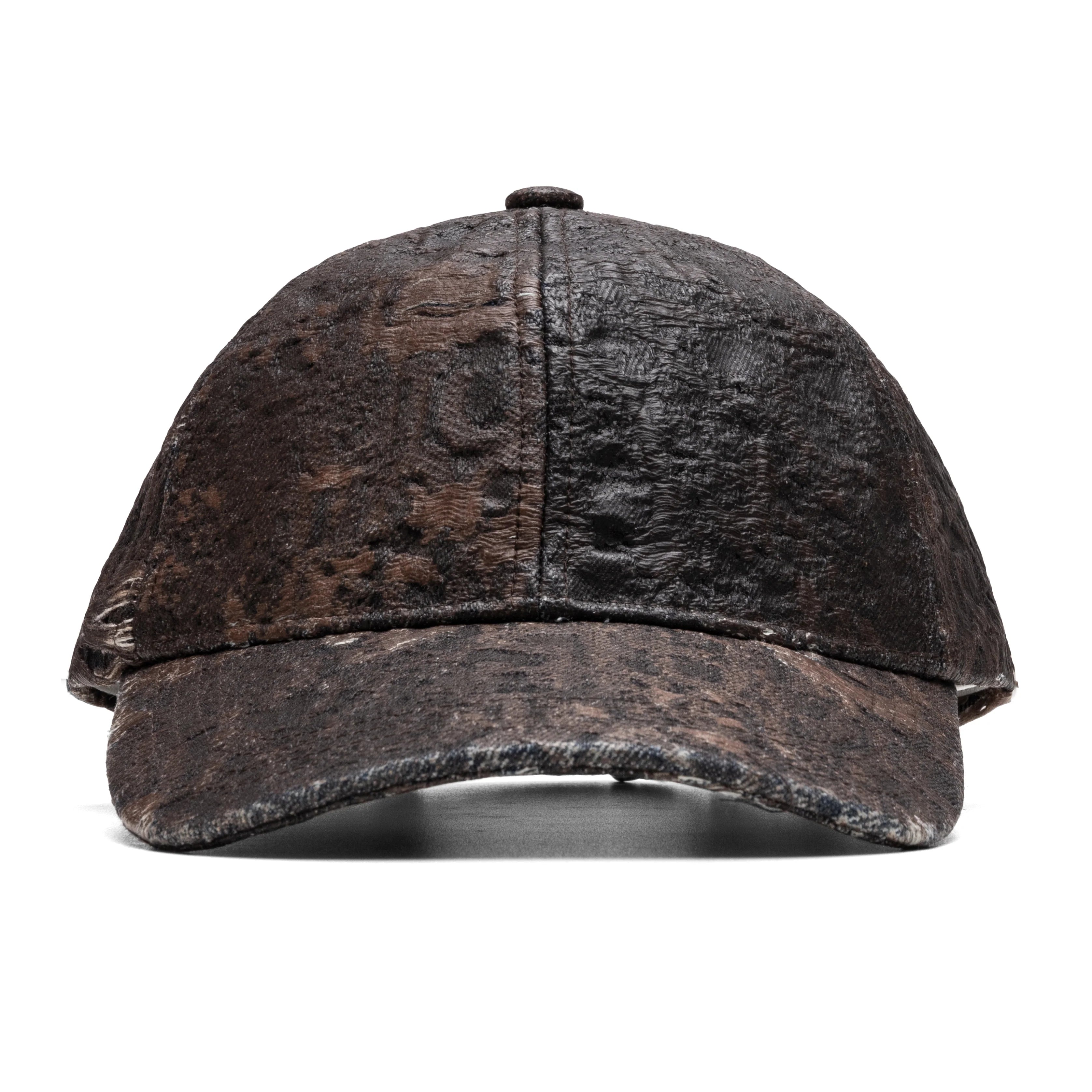 Distressed Monogram Cap Brown
