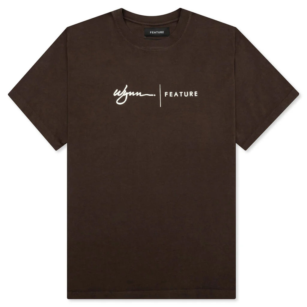 Feature x Wynn Logo Lock Up Tee Bitter Chocolate