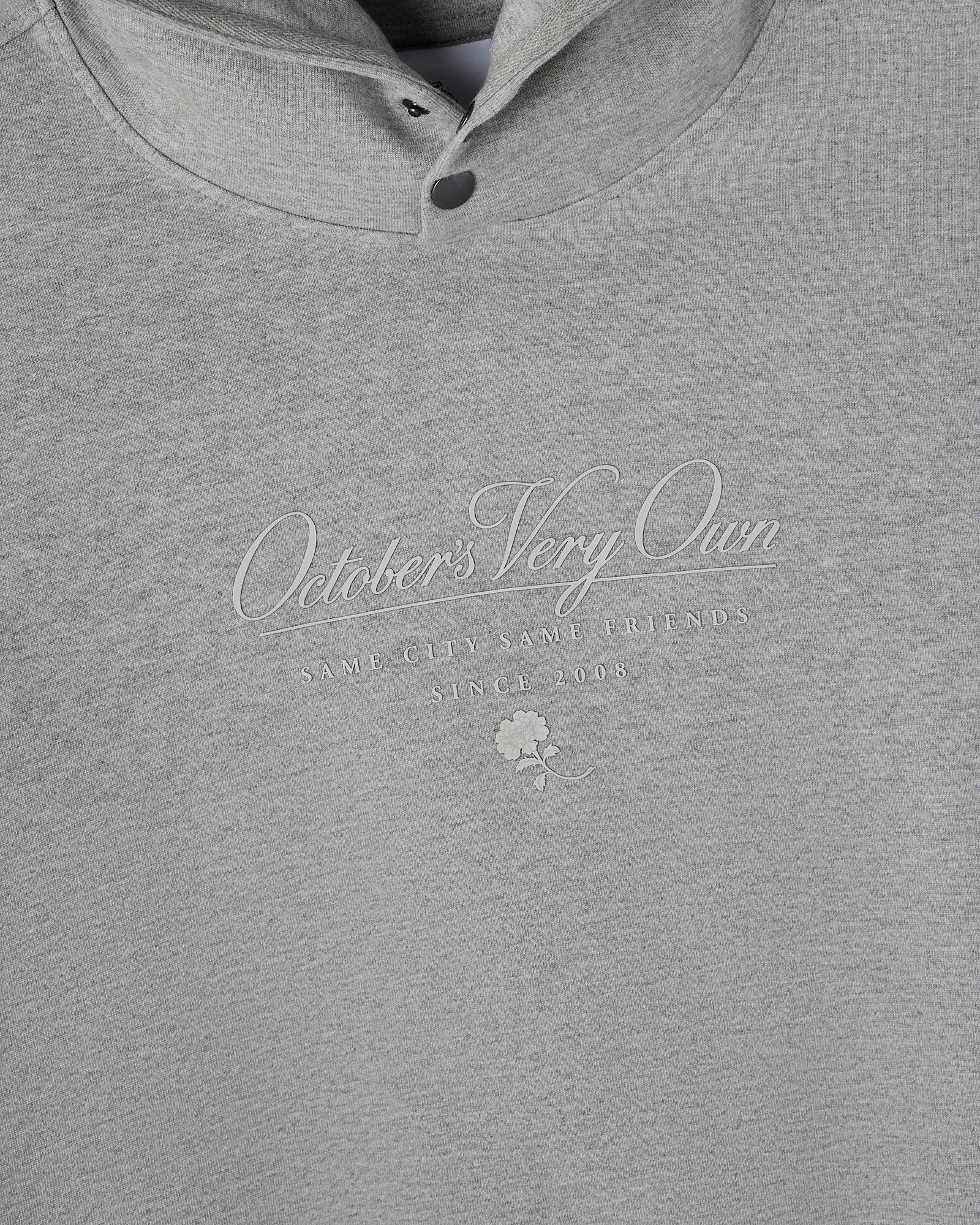 Double Knit Script Hoodie Heather Grey